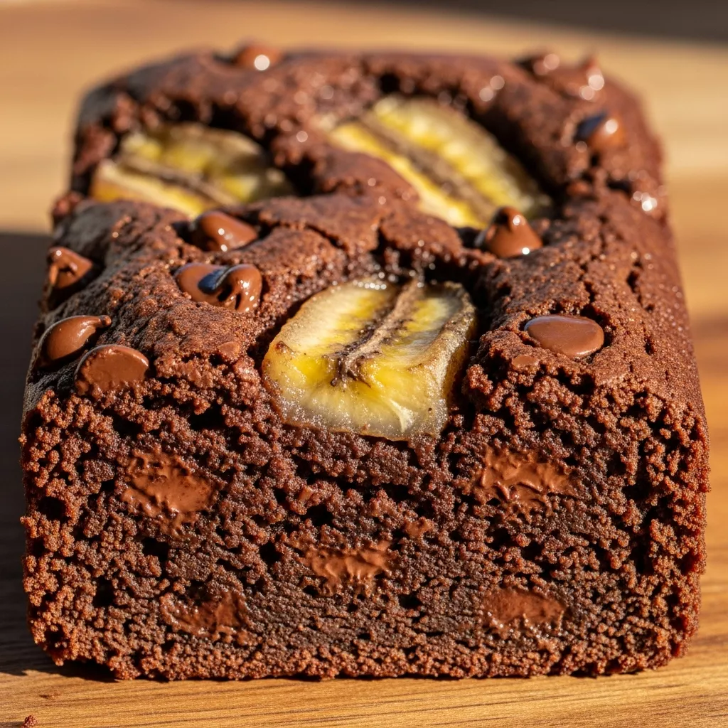 Delicious banana bread brownies with chocolate chips