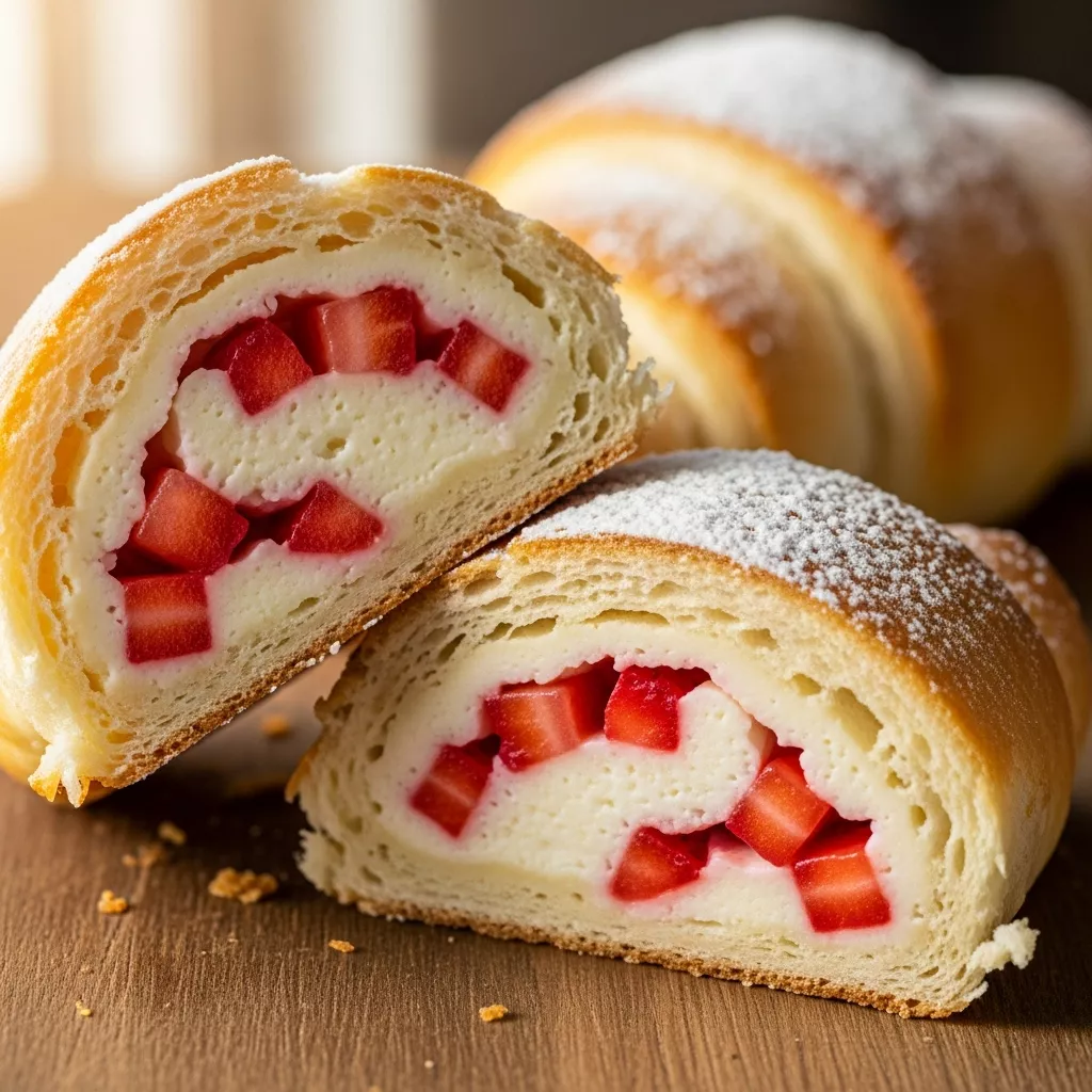 Strawberry Shortcake Cheesecake Rolls close-up