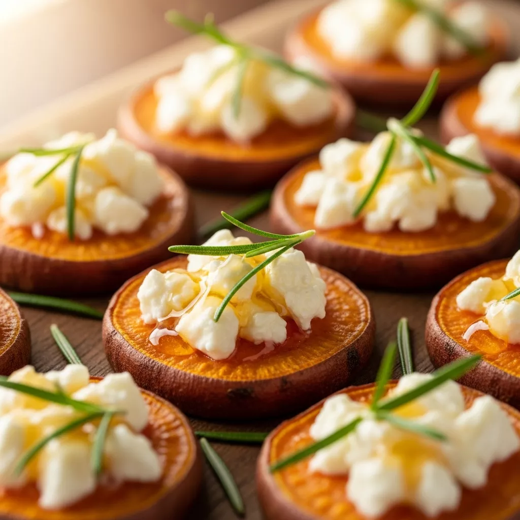 Honey Feta Sweet Potato Rounds - a delicious appetizer