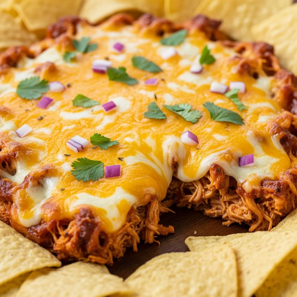 Smokey Bbq Chicken Dip: Smoky BBQ Chicken Dip with Tortilla Chips