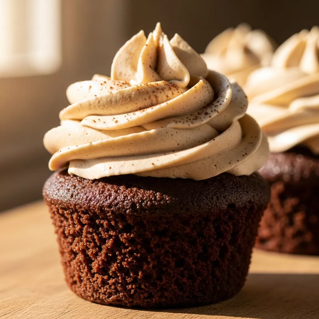 Espresso Brownie Cupcakes with Coffee Buttercream