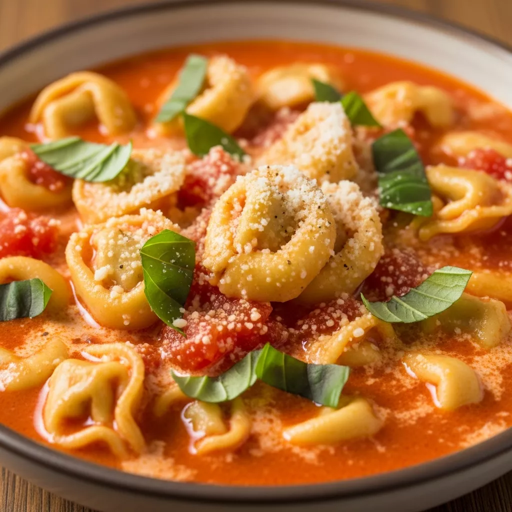 Creamy Tomato Tortellini Soup: A comforting and easy 35-minute recipe.