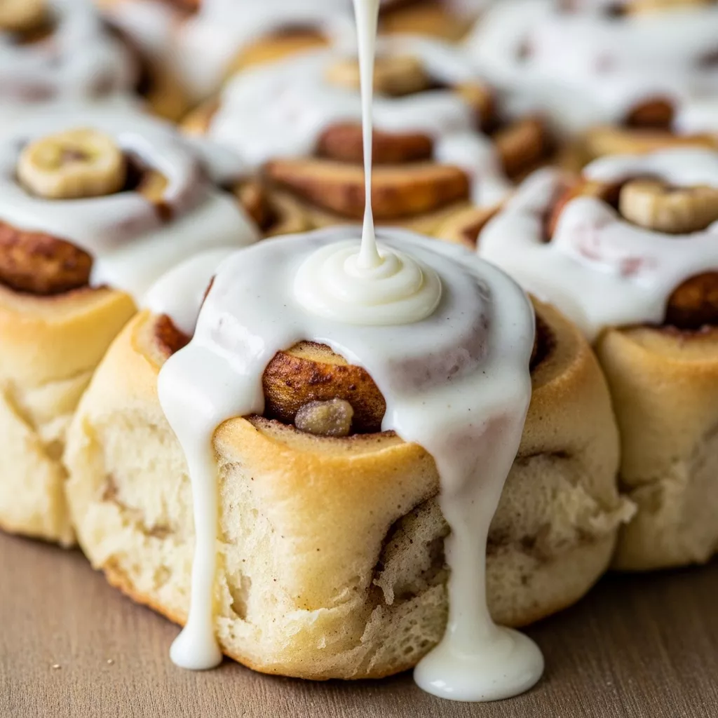 Rise & Shine Banana Bread Cinnamon Rolls with Cream Cheese Frosting