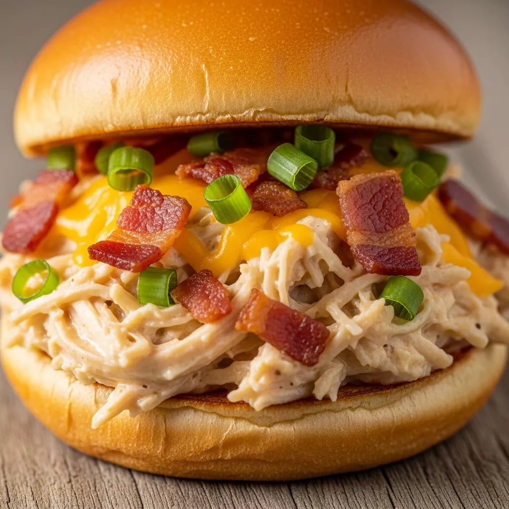Creamy Crock Pot Crack Chicken Sandwich