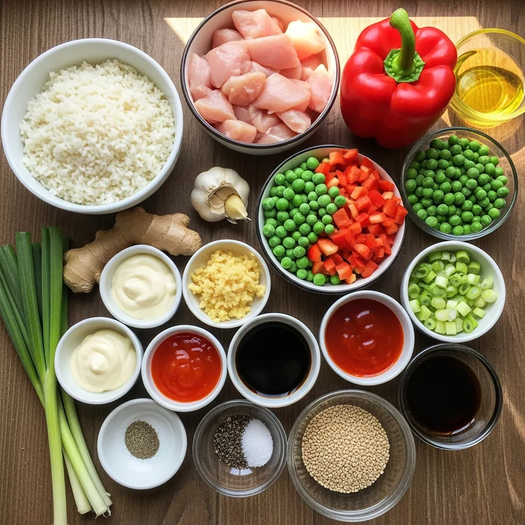 Ingredients for Spicy and Savory Bang Bang Fried Rice