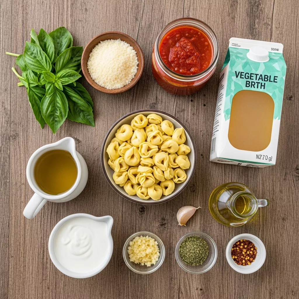 Ingredients for Creamy Tomato Tortellini Soup: Ready in 35 Minutes!