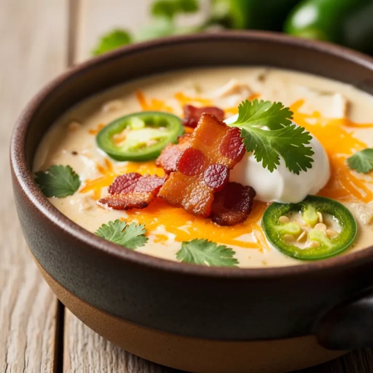 Creamy Jalapeño Popper Chicken Soup recipe card