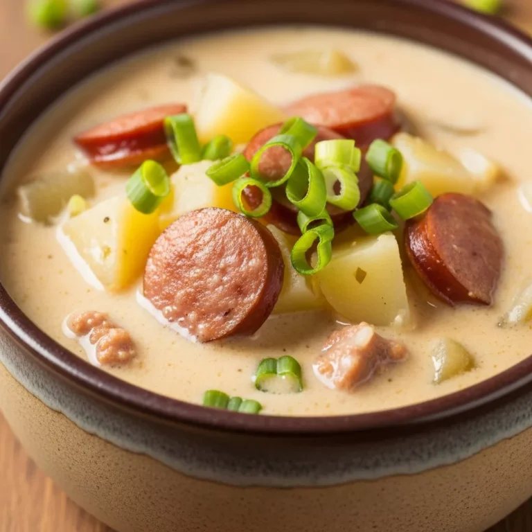 Recipe Card for Smoked Turkey Andouille Cajun Potato Soup